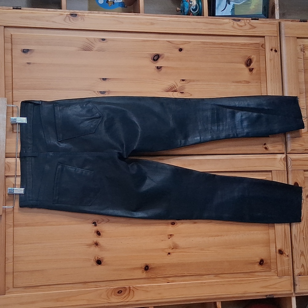 L' Agence Black Slim Raw Hem Goth Retro Pin- Up Cropped Pants Size 27 - Picture 9 of 11